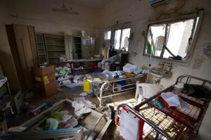 Damage is seen inside a hospital operated by Medecins Sans Frontieres after it was hit by a Saudi-led coalition air strike in the Abs district of Hajja province, Yemen August 16, 2016. REUTERS/Abduljabbar Zeyad